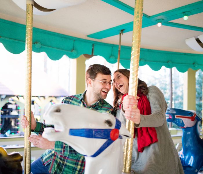 Deanna & Donald | Christmas Town Busch Gardens Engagement | Williamsburg Wedding Photographer